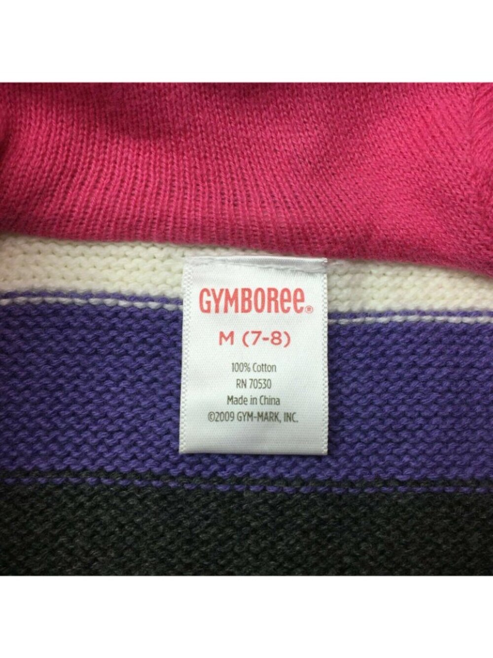 Gymboree Girl's Hooded Knit Dress Pink Purple White Gray Hoodie Size M 7-8 - Picture 7 of 7